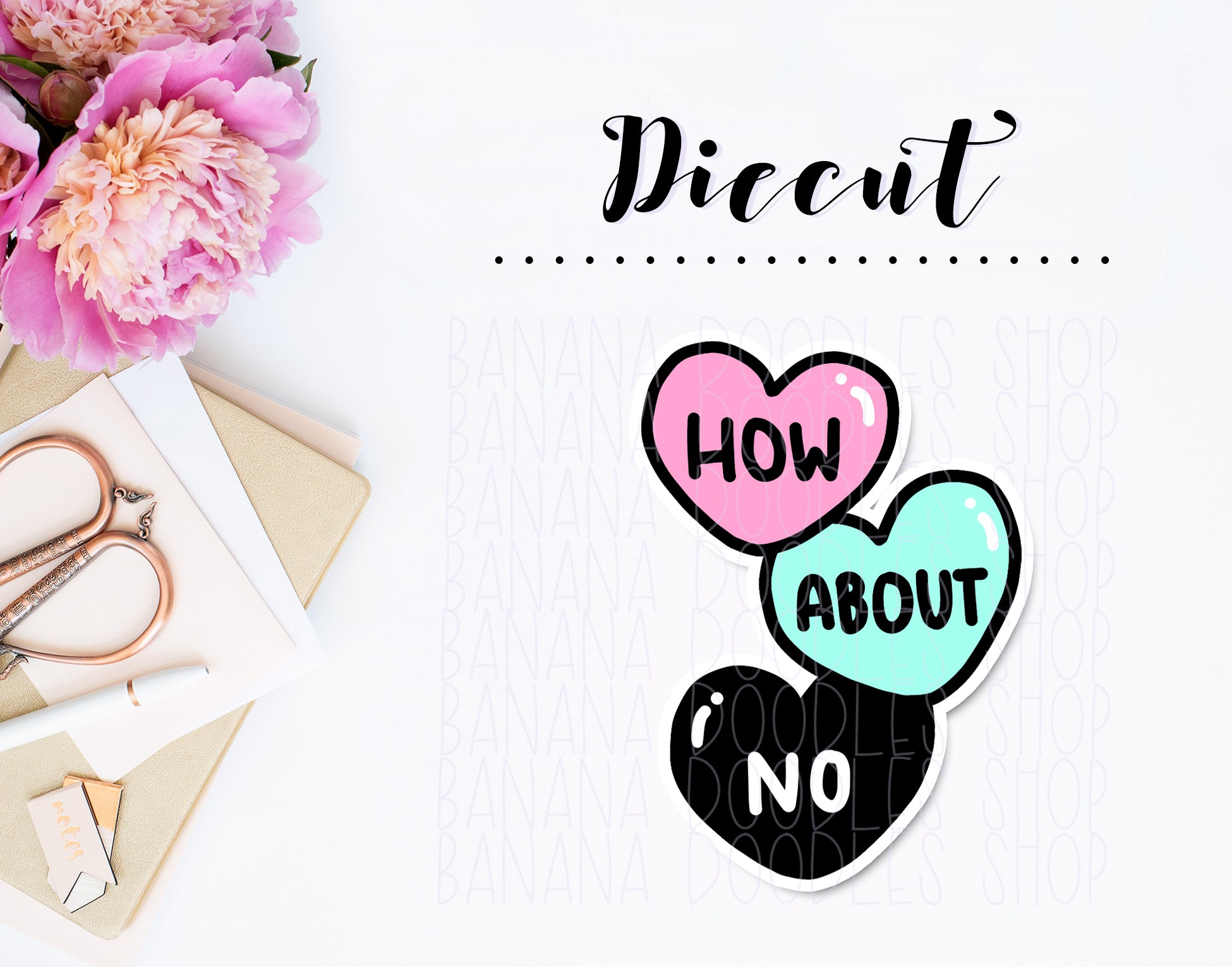 Diecut - How About No Heart (2 Colors Available)