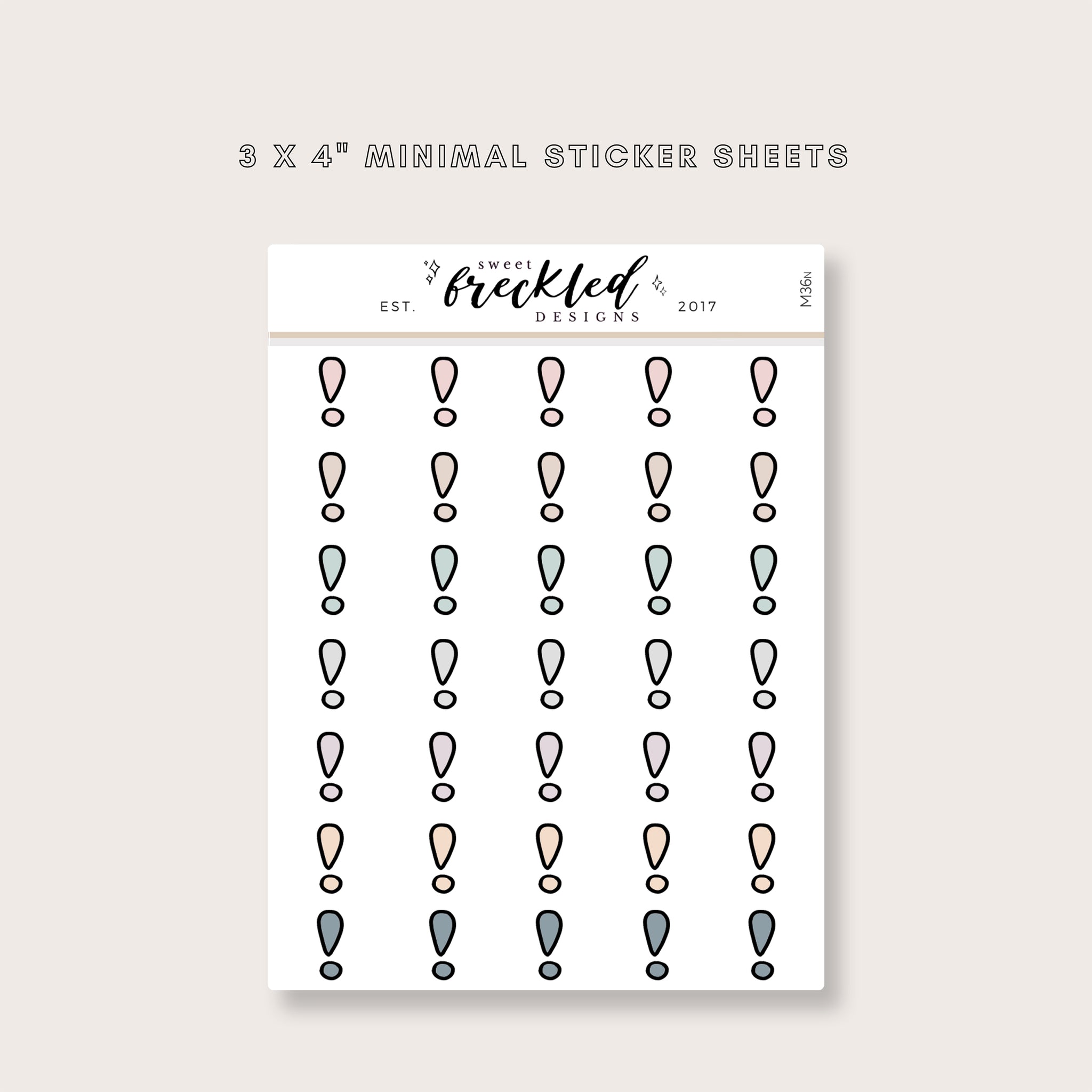 Minimalistic Mini Exclamation Mark Important Stickers (3 Colors Available)