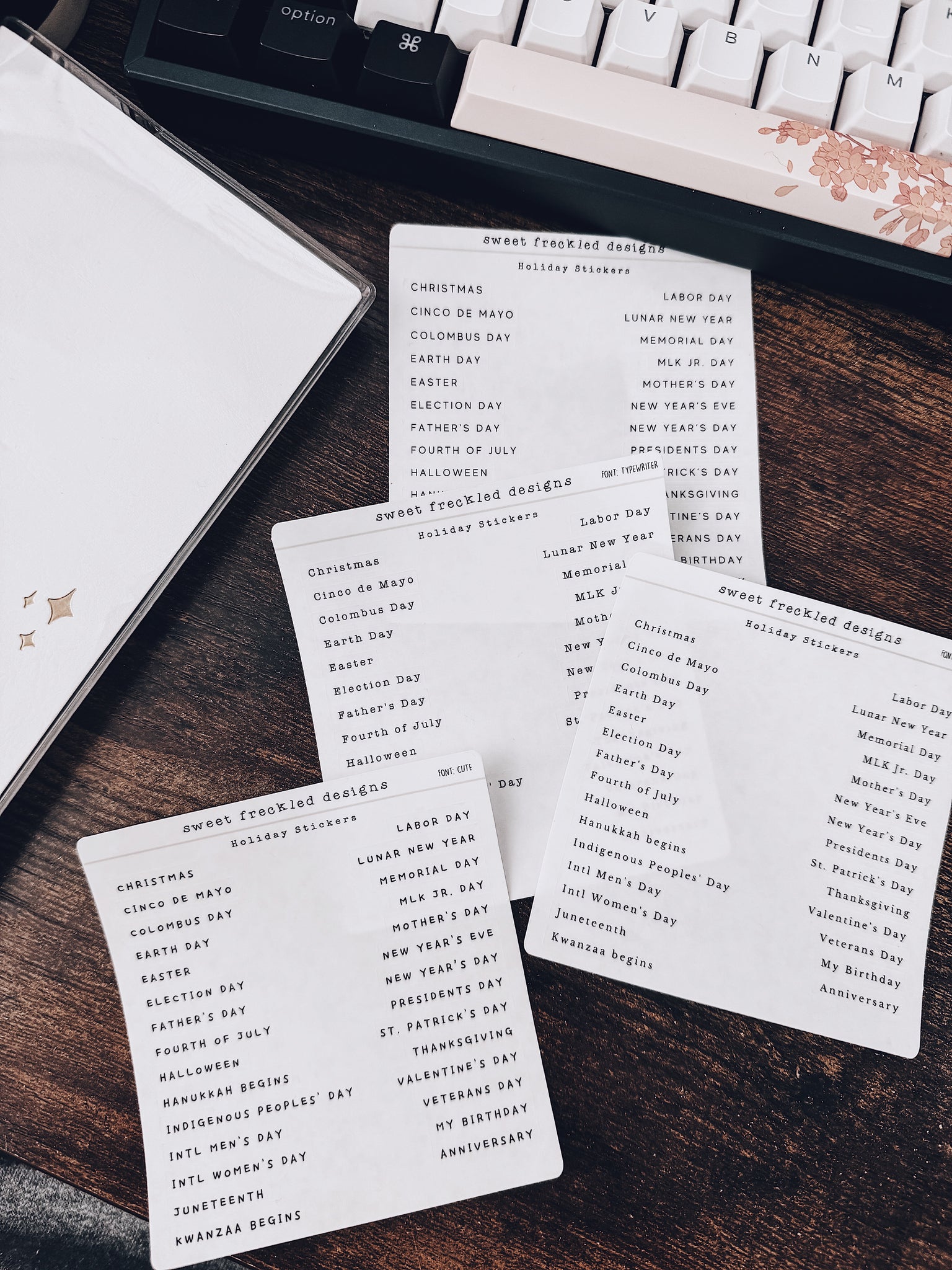 Minimal Holiday List Stickers (4 Font Choices Available!)