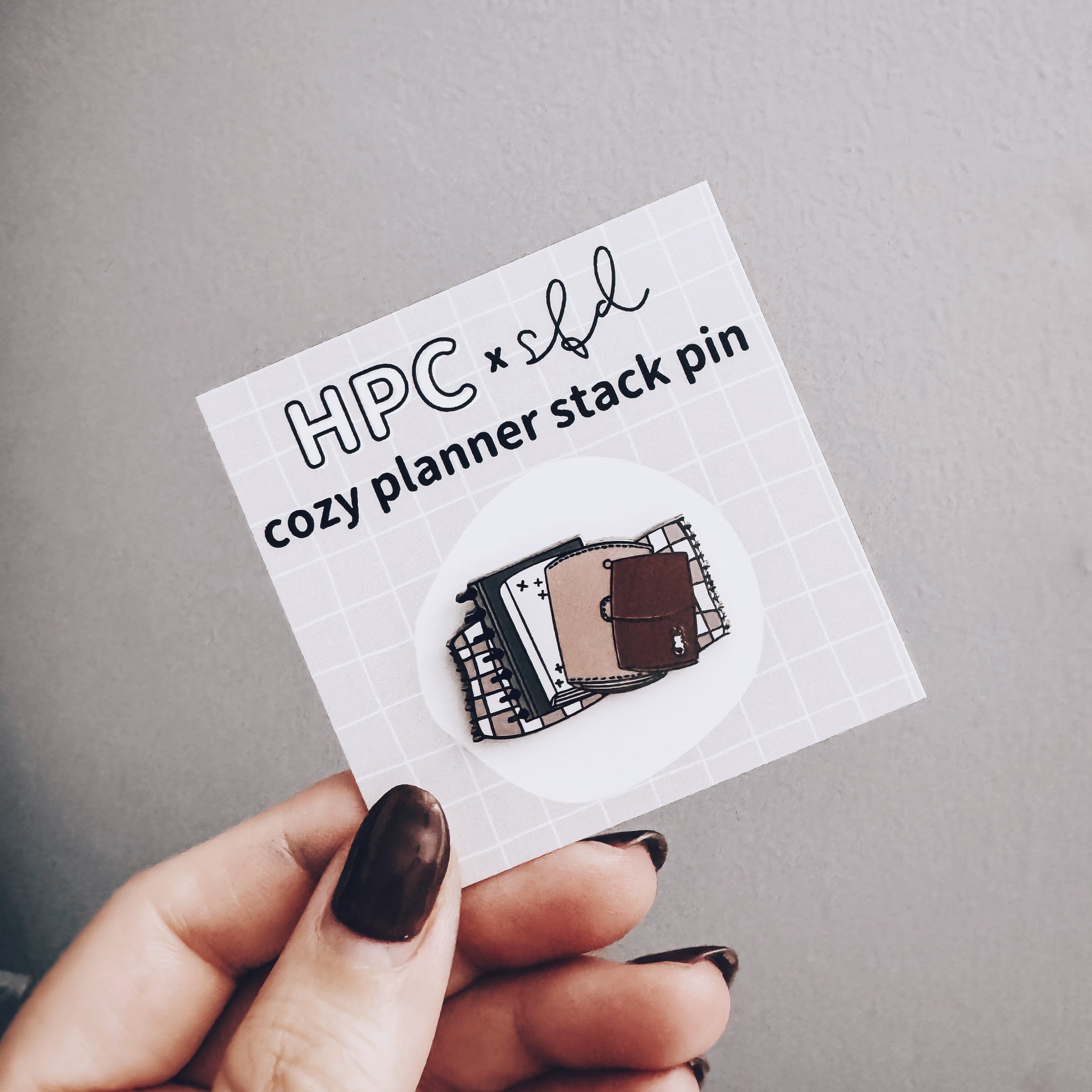 HPC X SFD “Sunday Morning” Collection: Cozy Planner Stack Enamel Pin