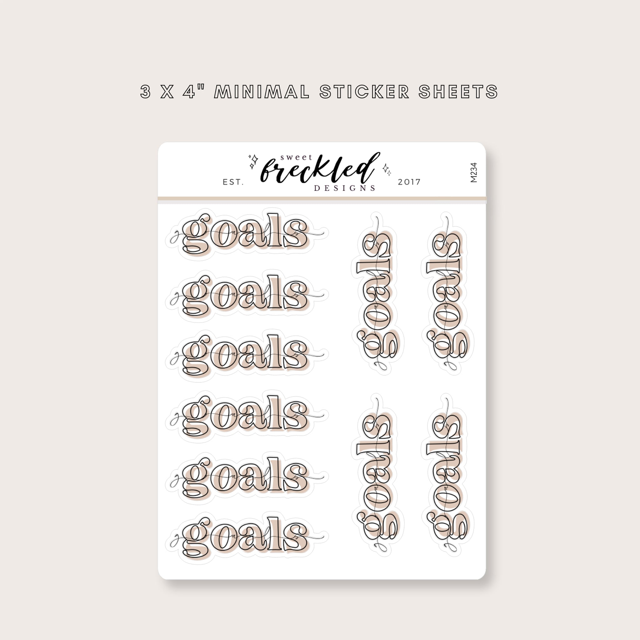 Minimal Bold "Goals" Text Stickers