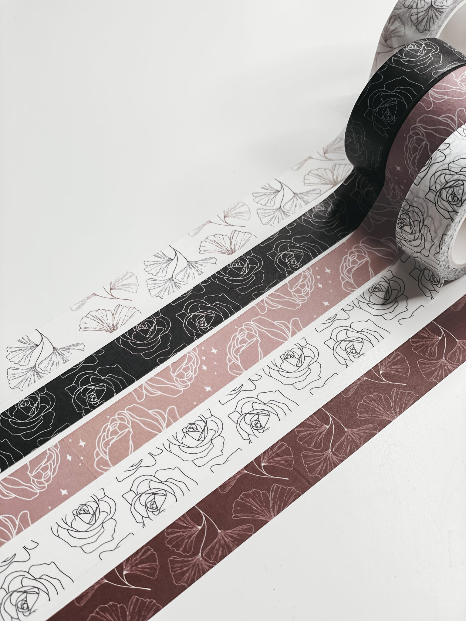 Dusty Pink Peony Floral Washi Tape