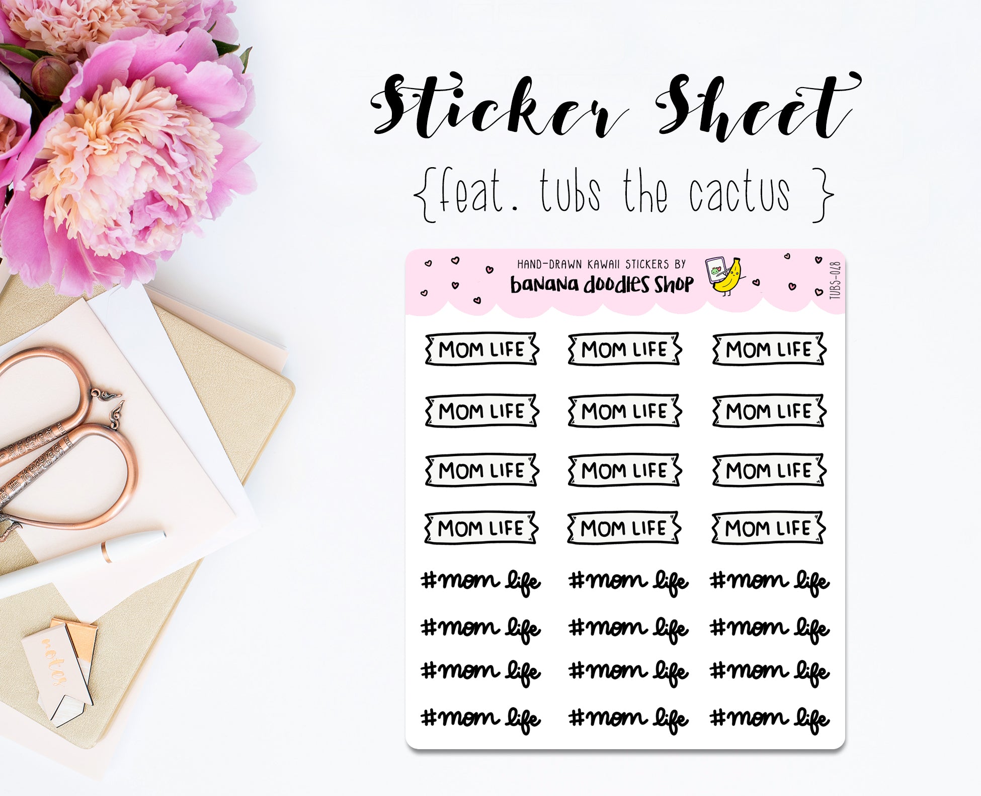 Mom Life Banner Stickers