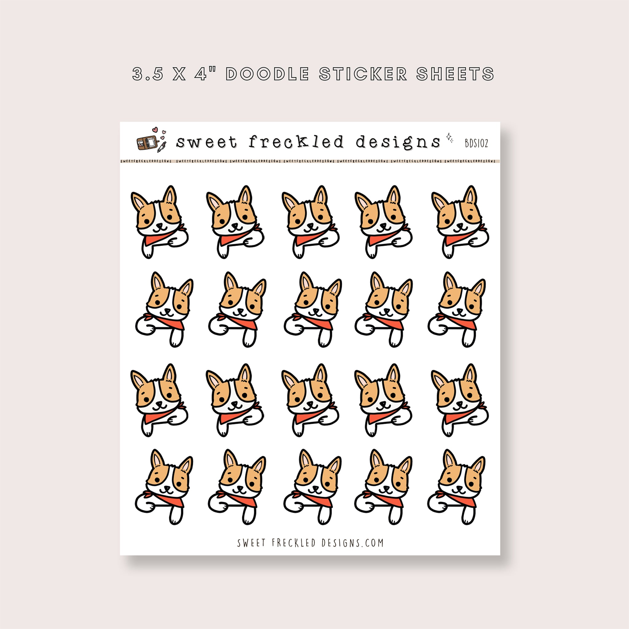 Dog Corgi Corner Stickers