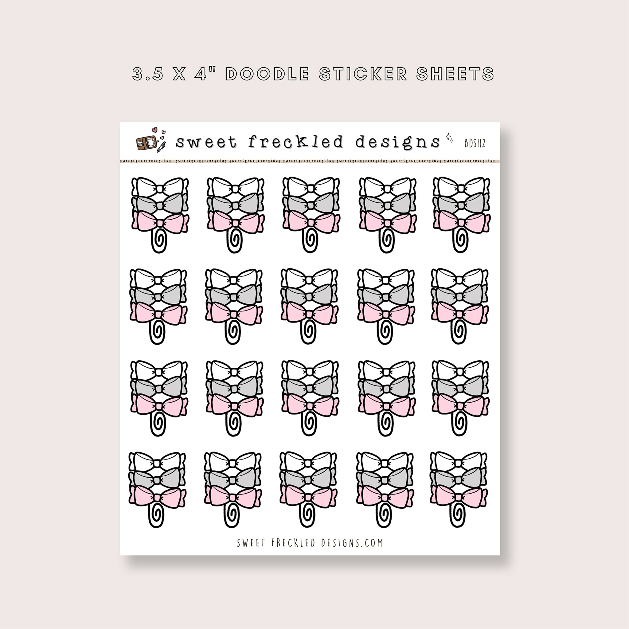 Bow Clips Checklist Stickers (2 Colors Available) - Fits in Hobonichi Weeks!