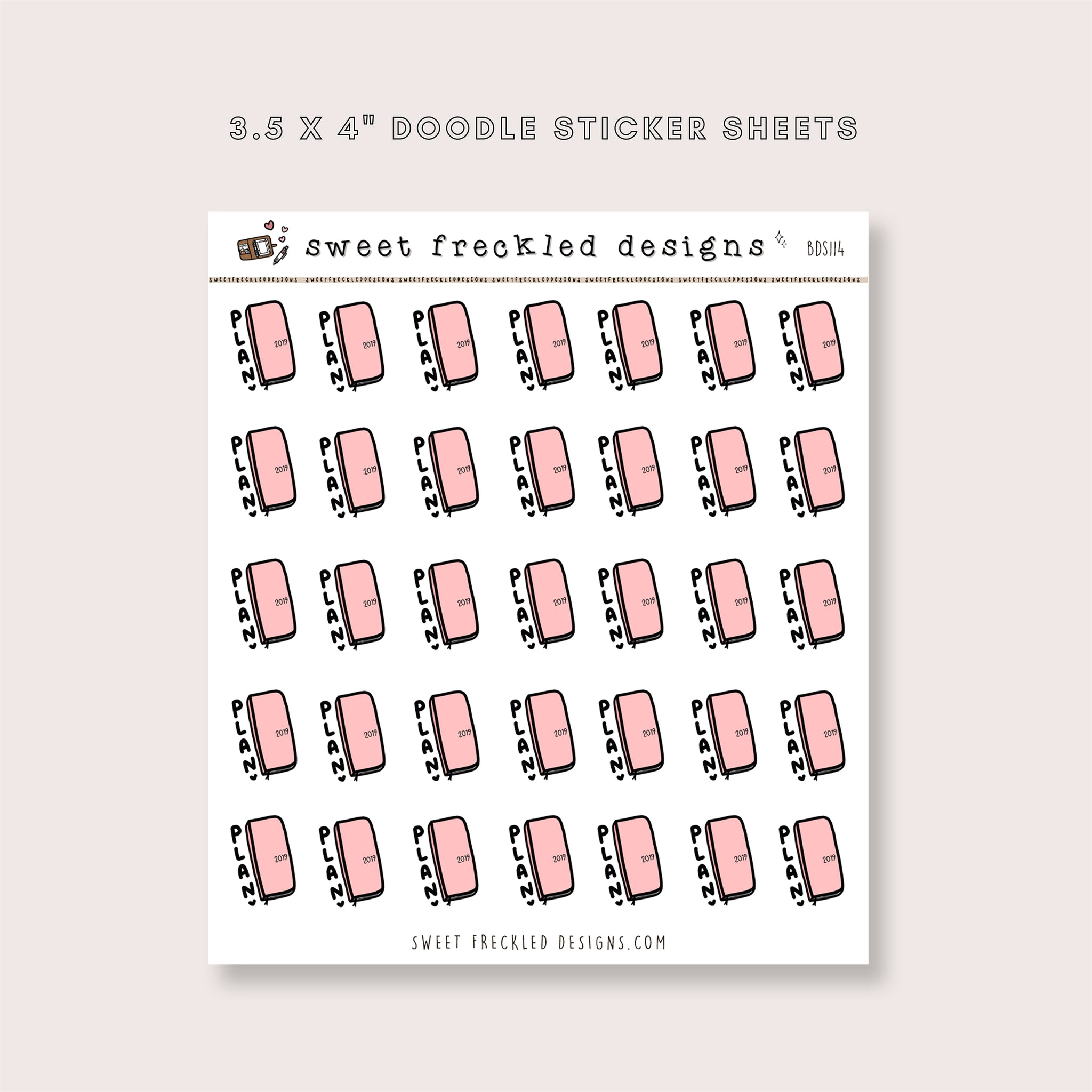 Strawberry Pink Hobonichi Weeks Planner Stickers
