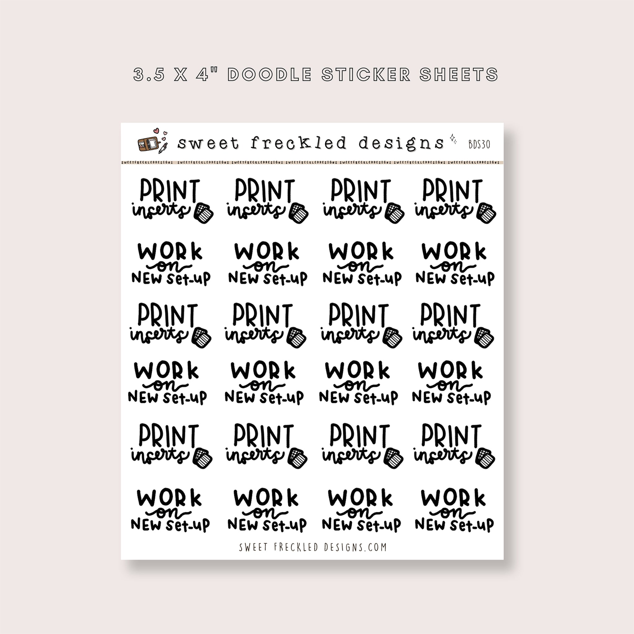 Print Inserts Work on Planner Set Up Stickers