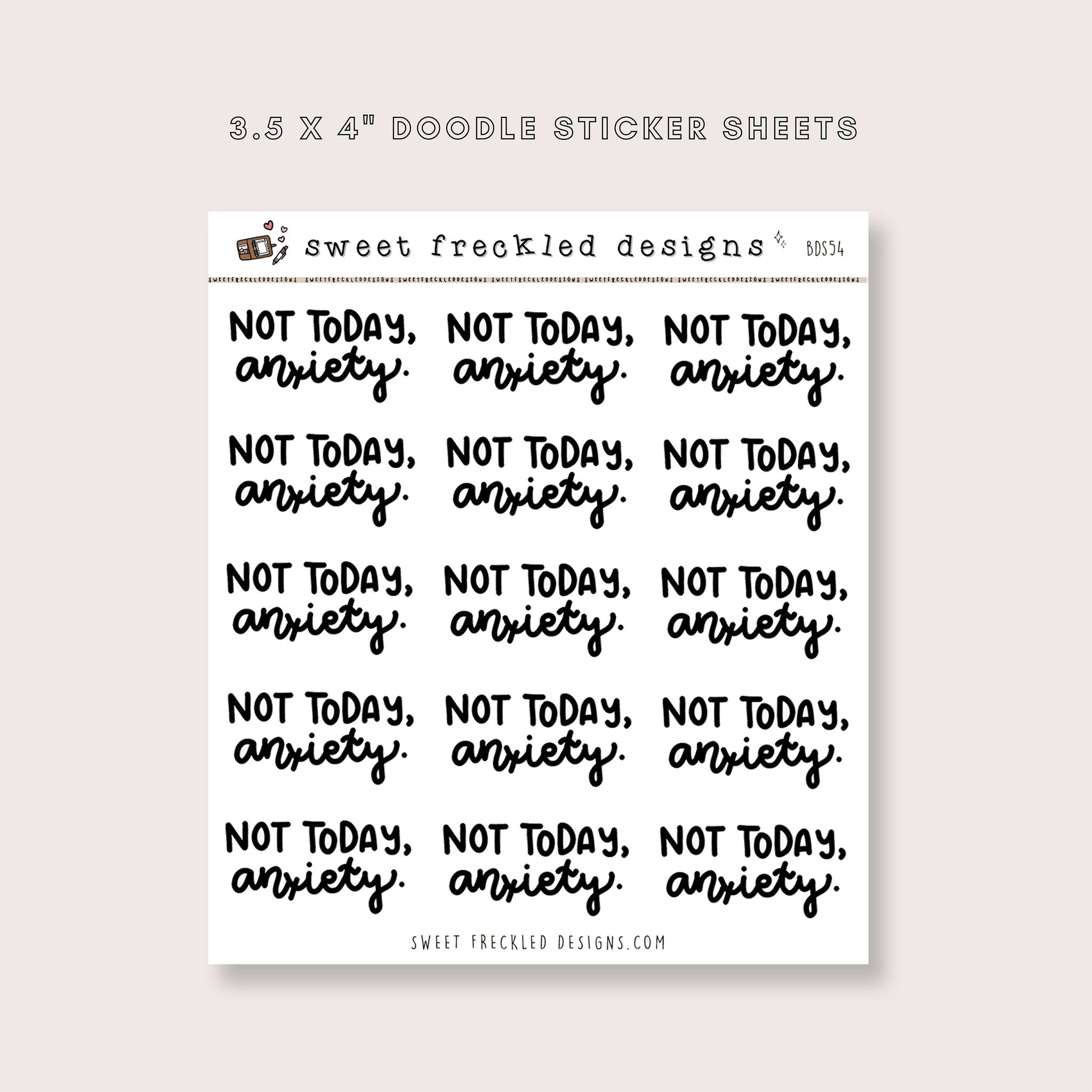 Not Today, Anxiety Stickers
