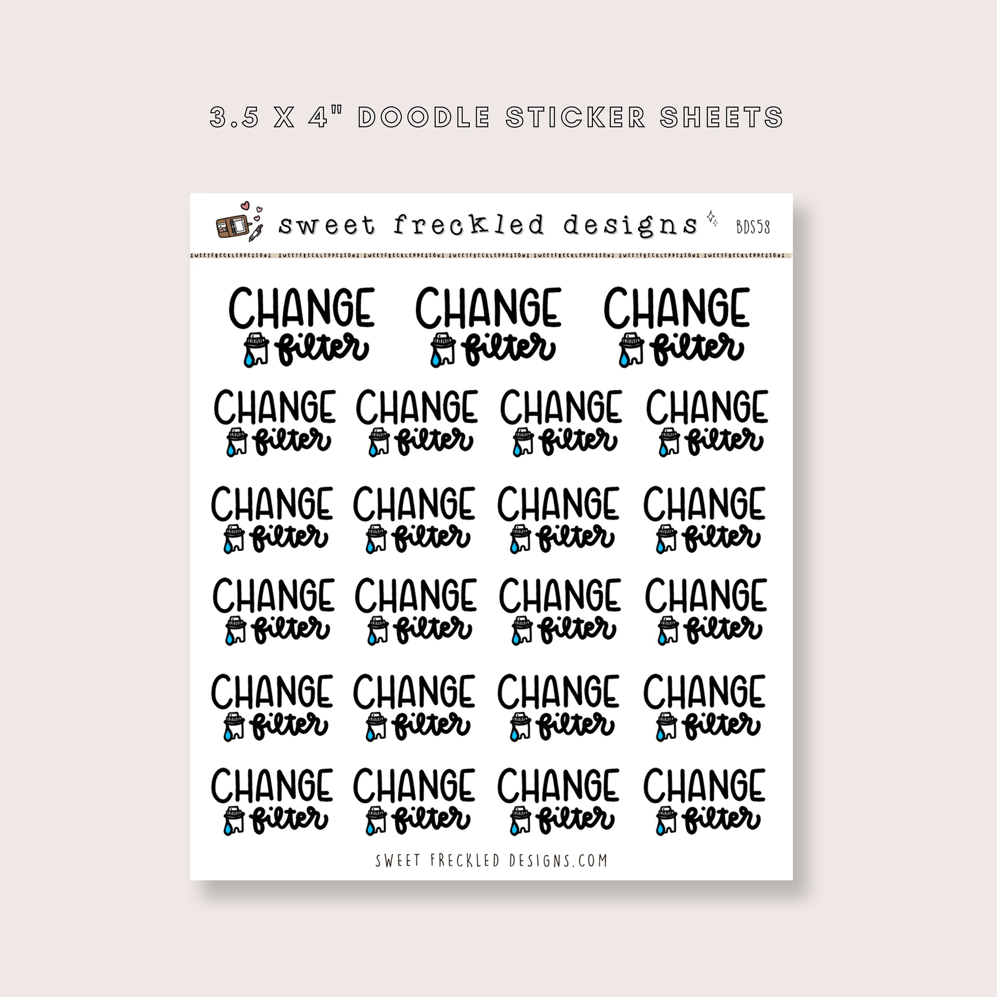 Change Water Filter Stickers