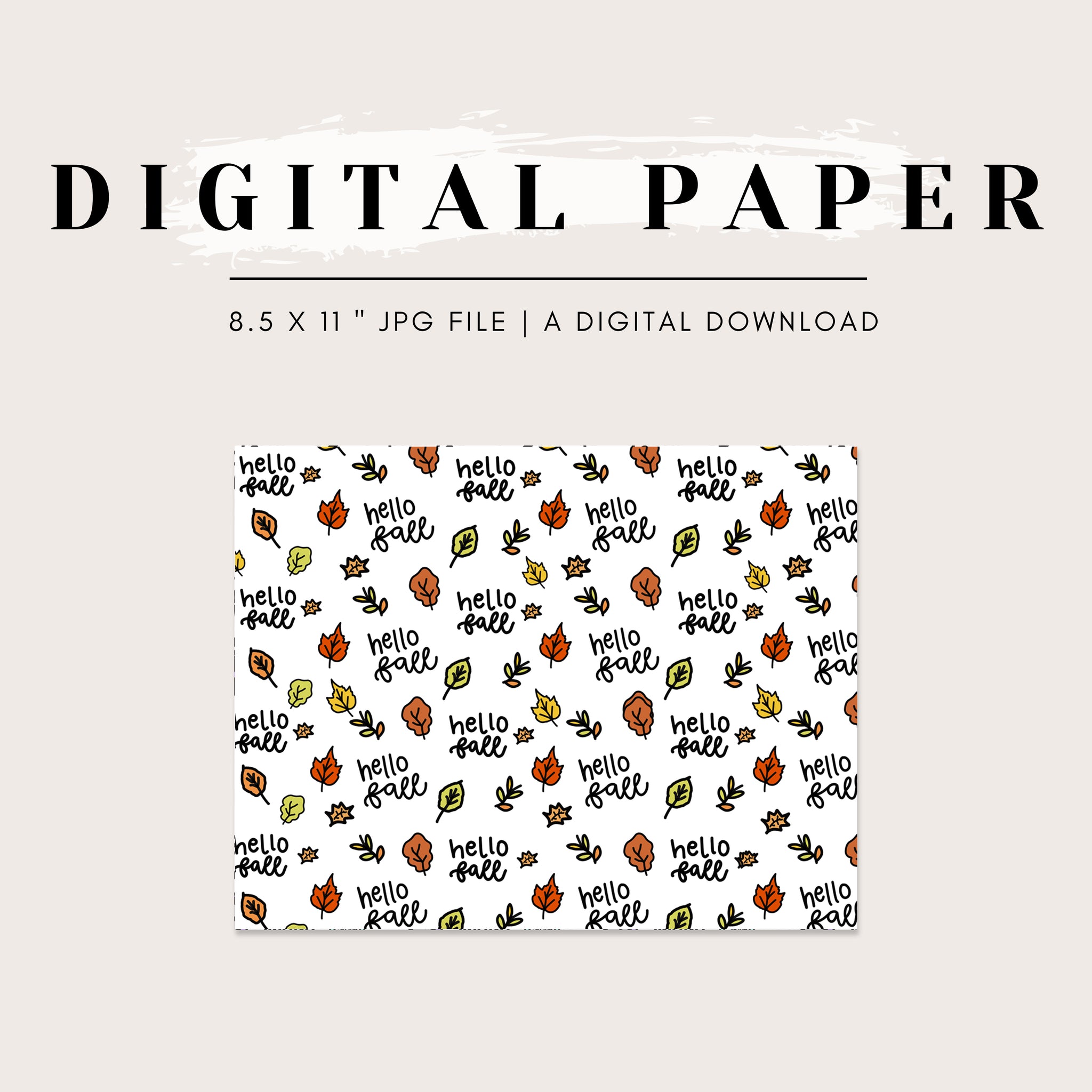 Digital Paper - Hello Fall