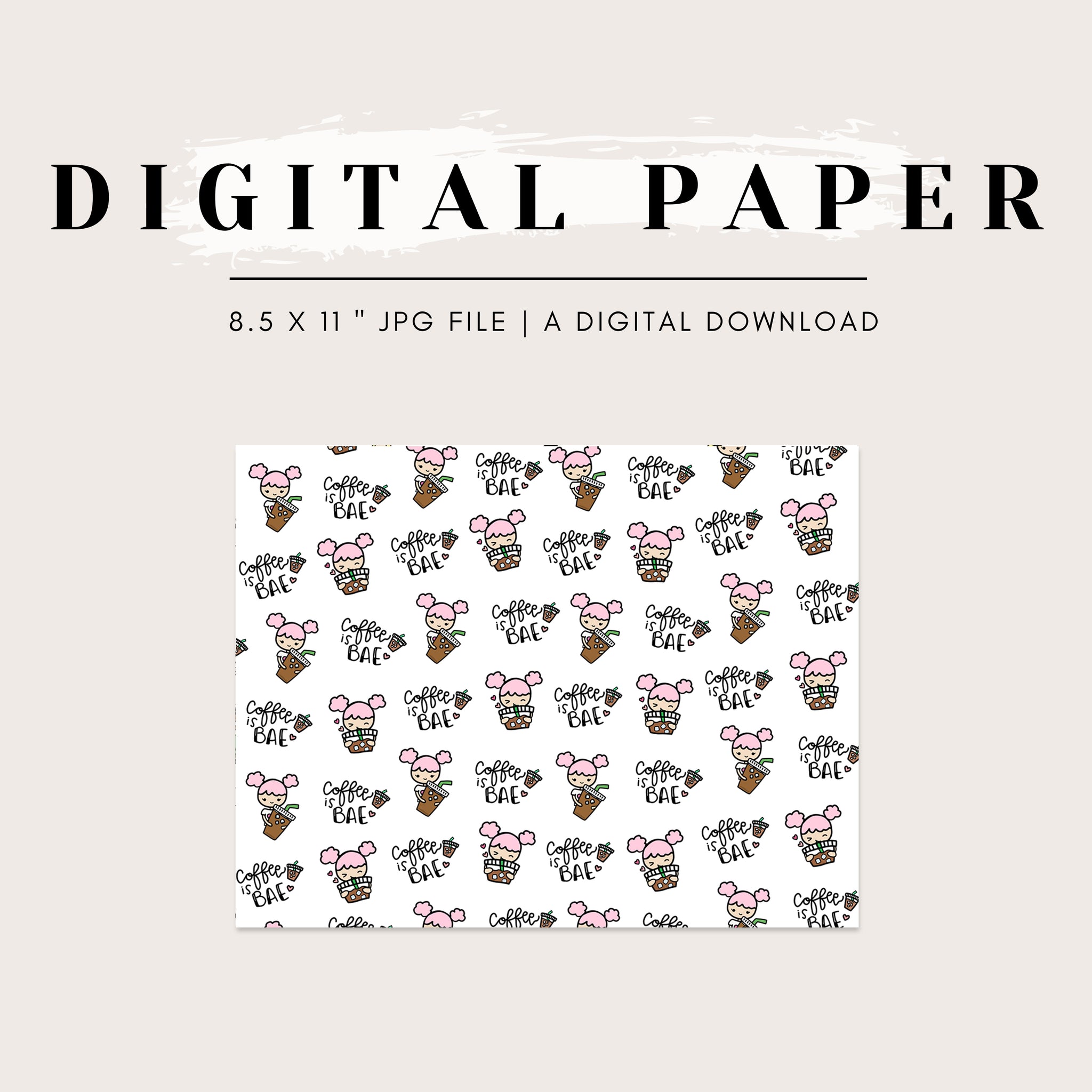 Digital Paper - Lola Loves Ice Coffee