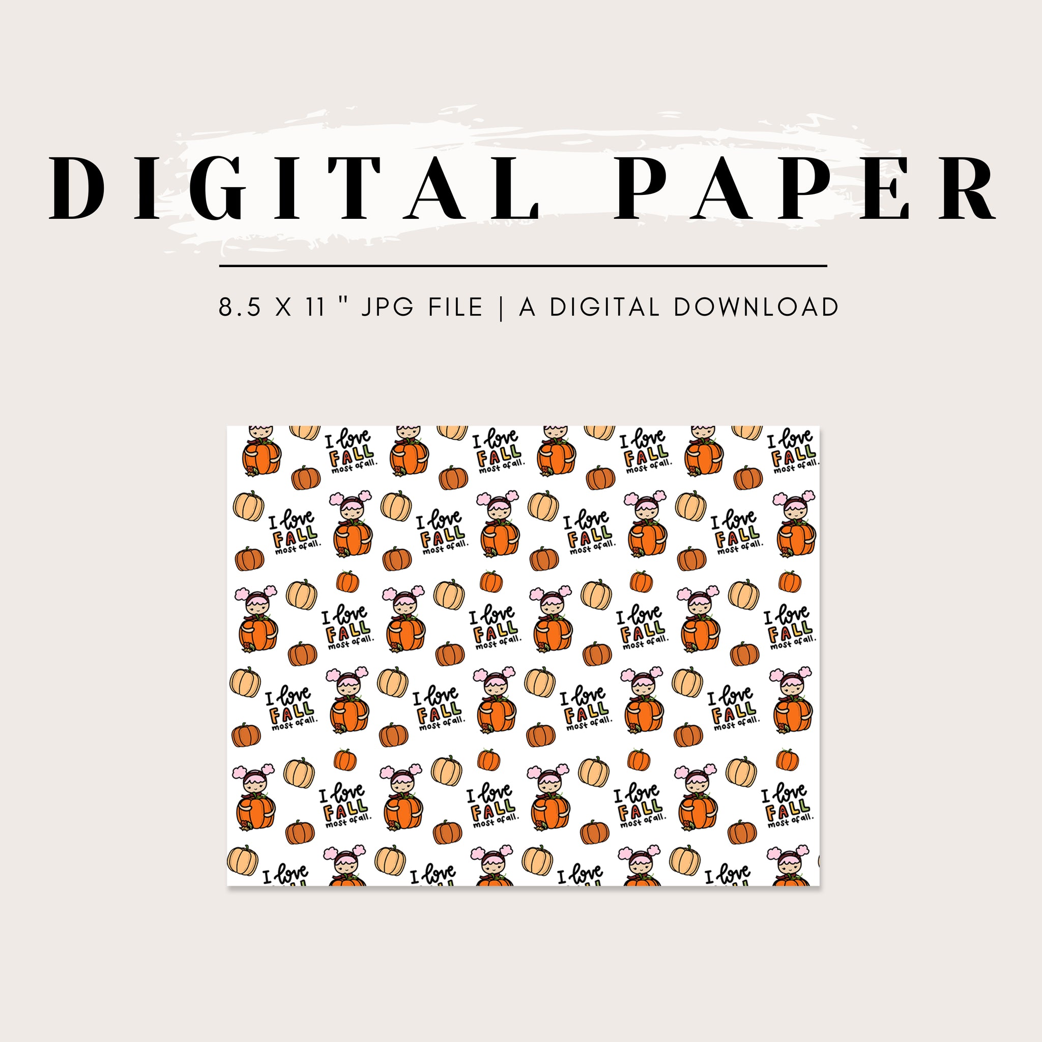 Digital Paper - Lola I Love Fall Pumpkins