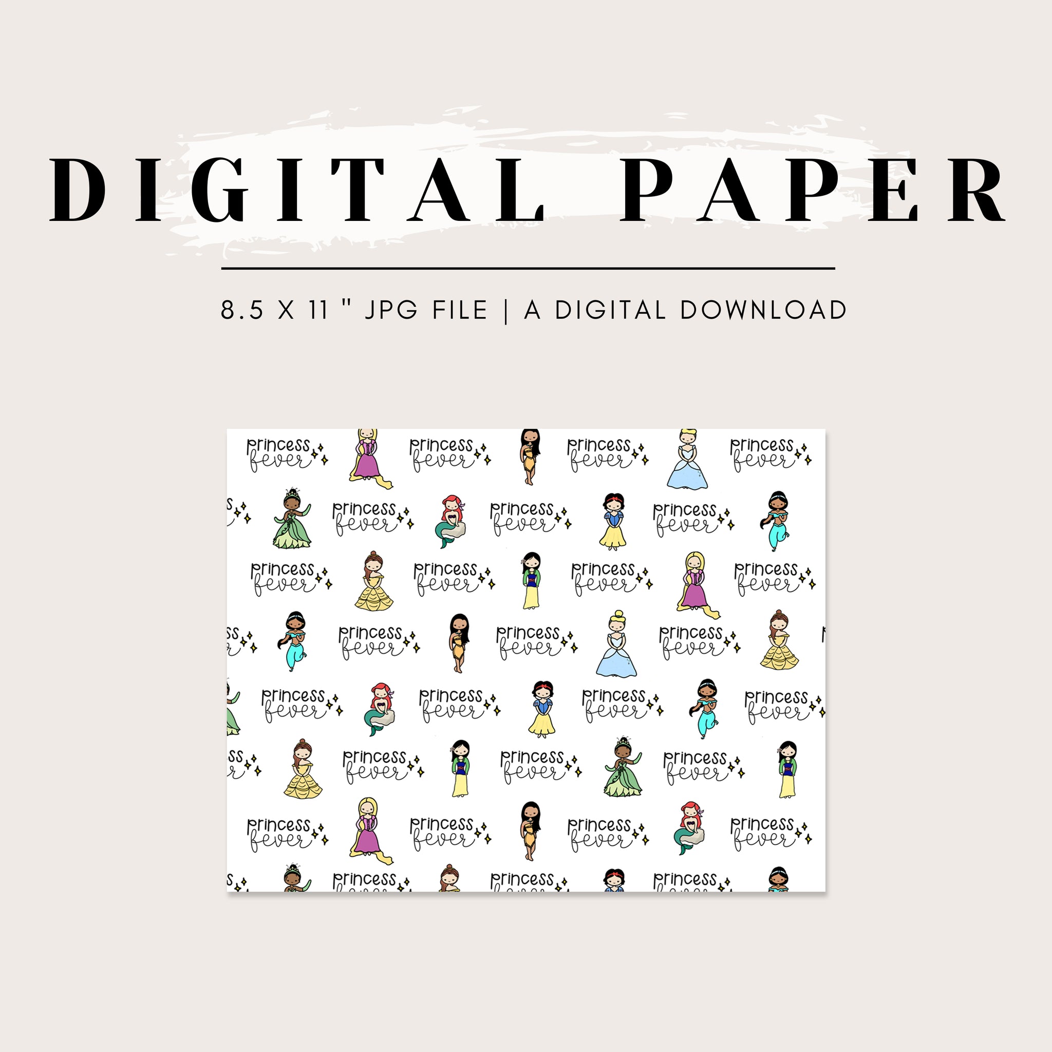 Digital Paper - Princess Fever