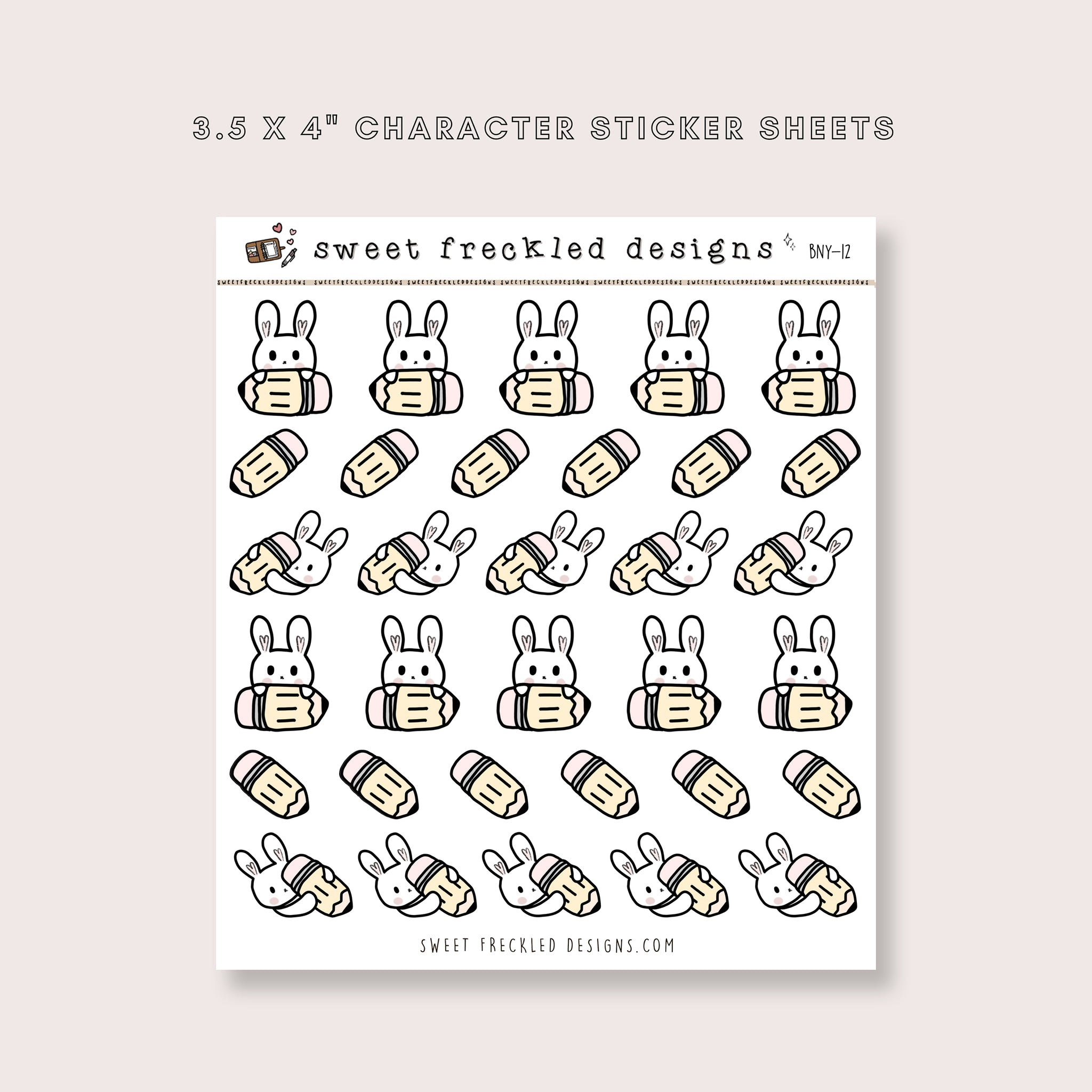 Latte the Bunny Pencil Stickers