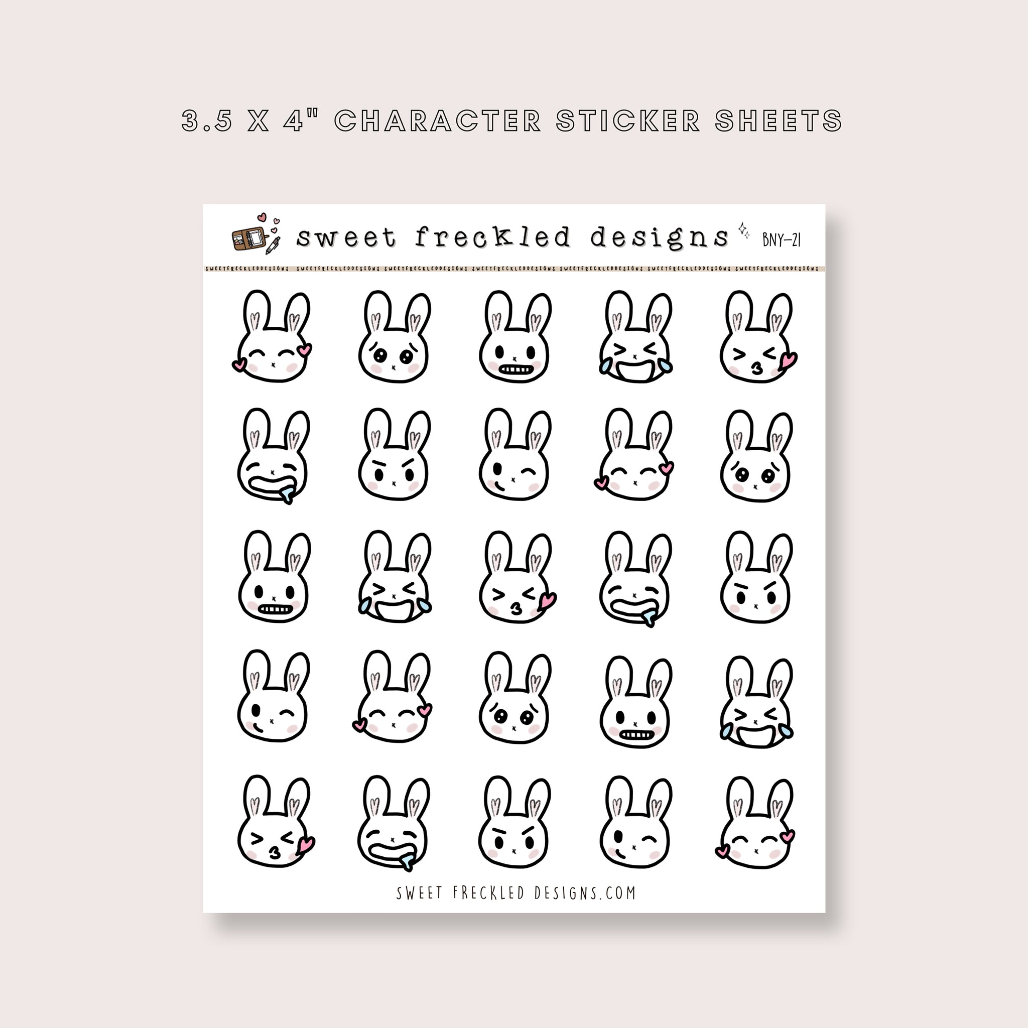 Latte the Bunny Emotis Version 2 Stickers