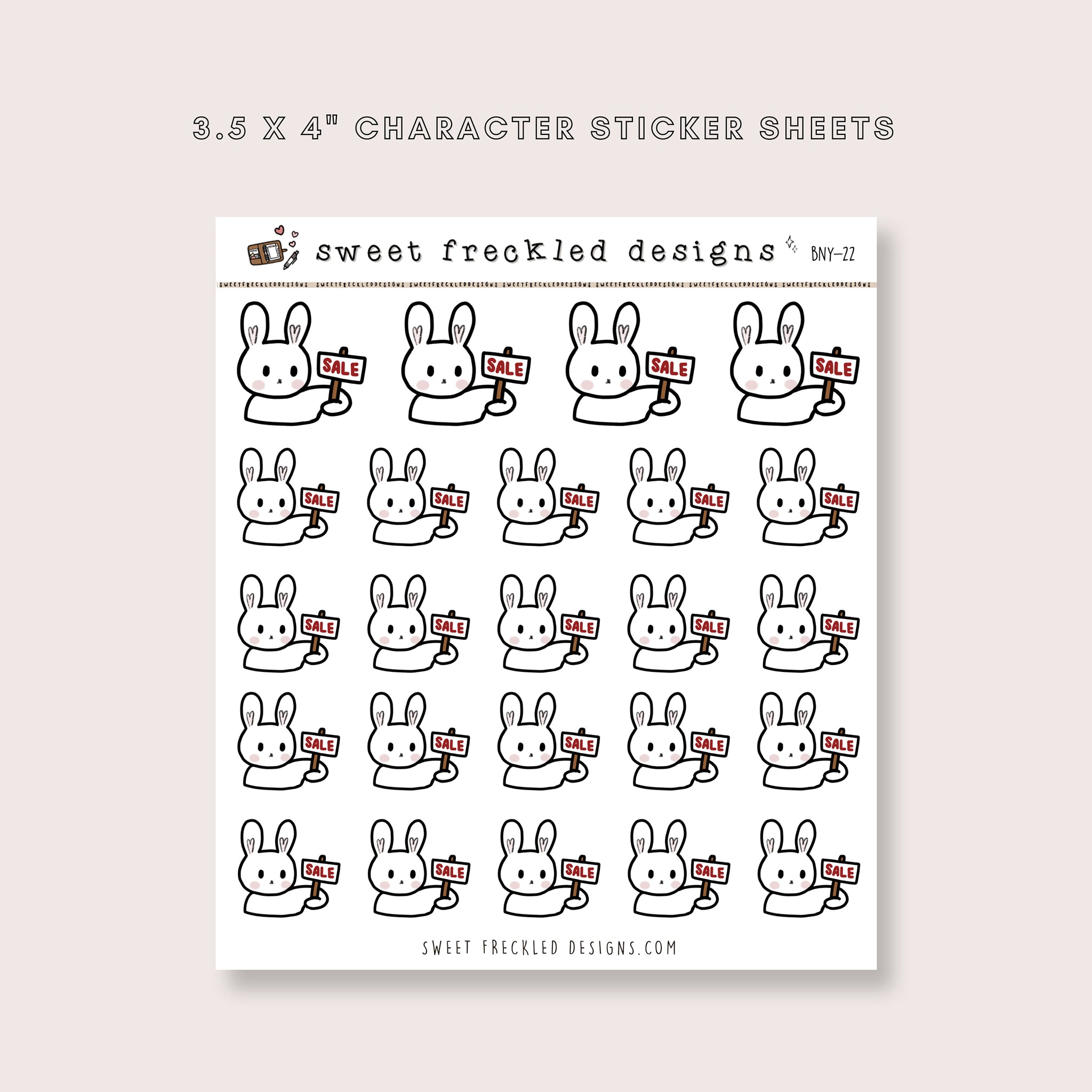 Latte the Bunny SALE Sign Stickers