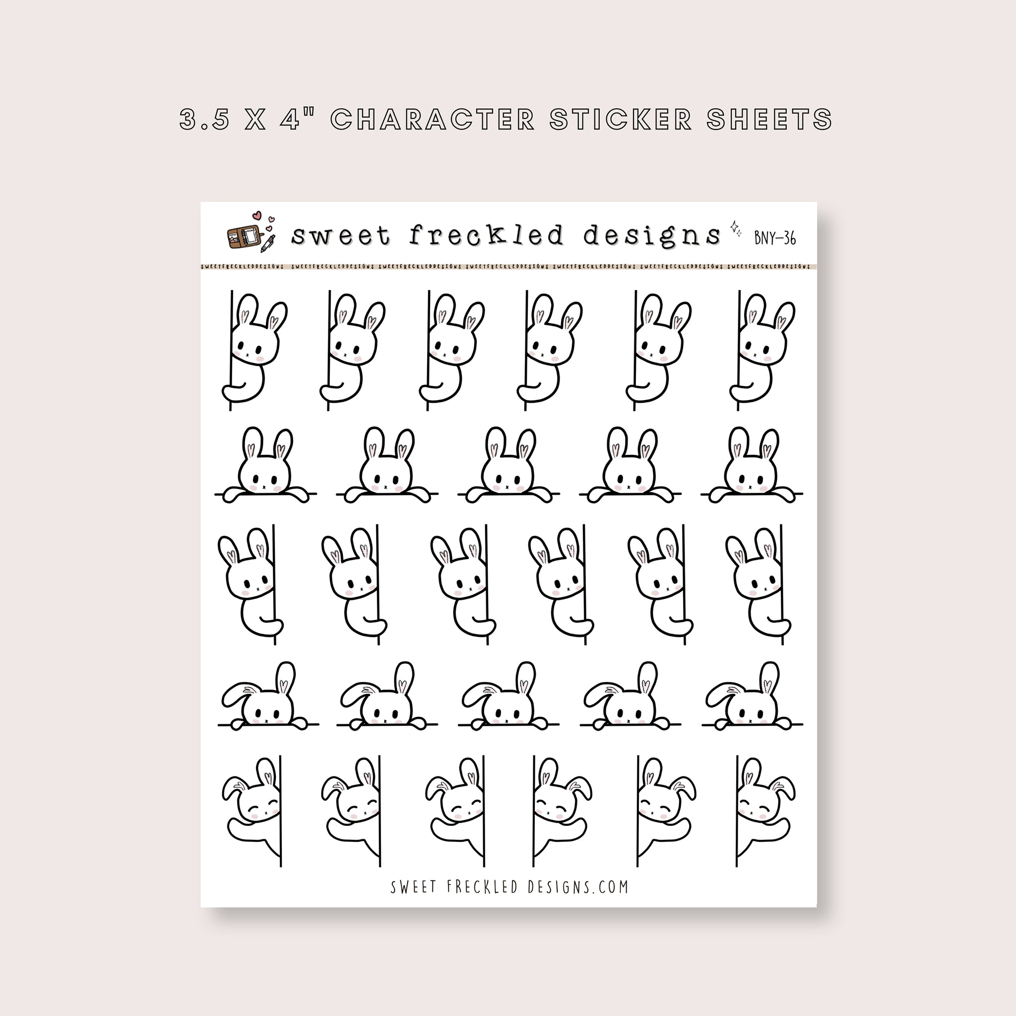 Latte the Bunny Peek-A-Boo Stickers