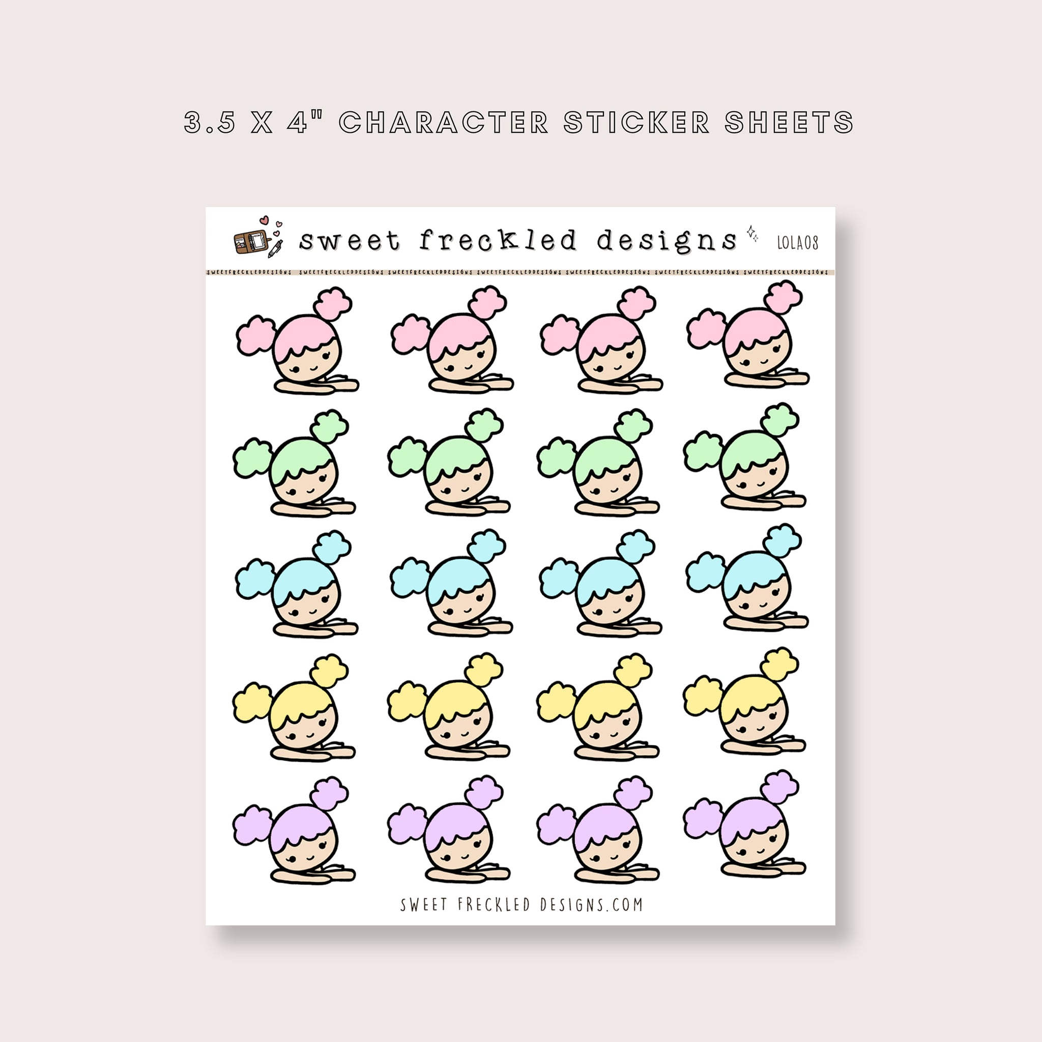 Lola Candy Colored Pastel Hair Stickers