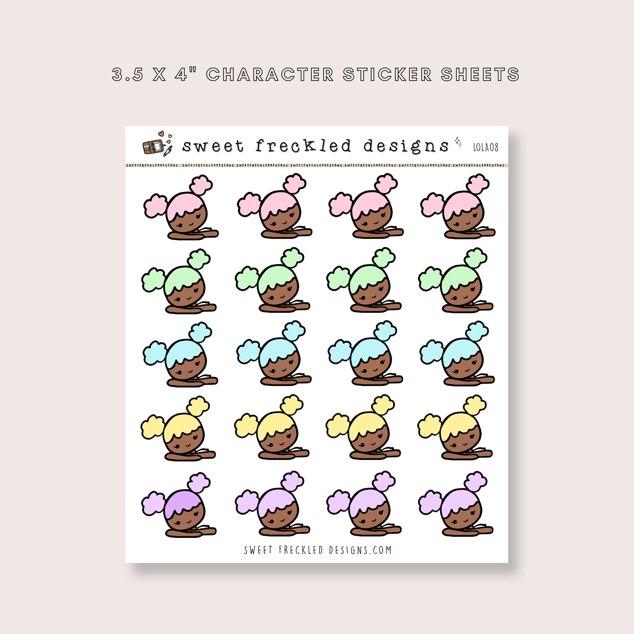 Lola Candy Colored Pastel Hair Stickers