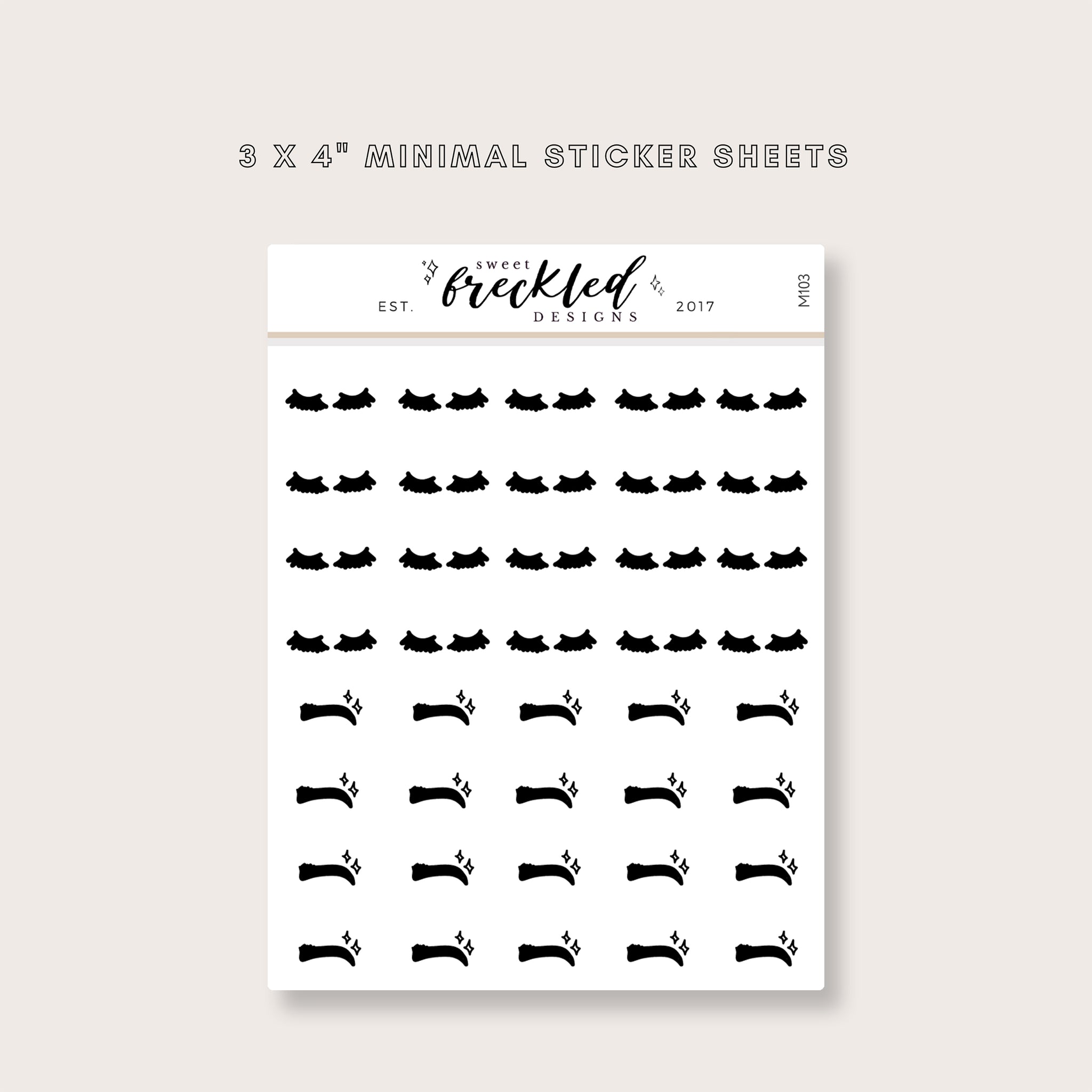 Minimalistic Mini Beauty Lashes and Eyebrow Stickers