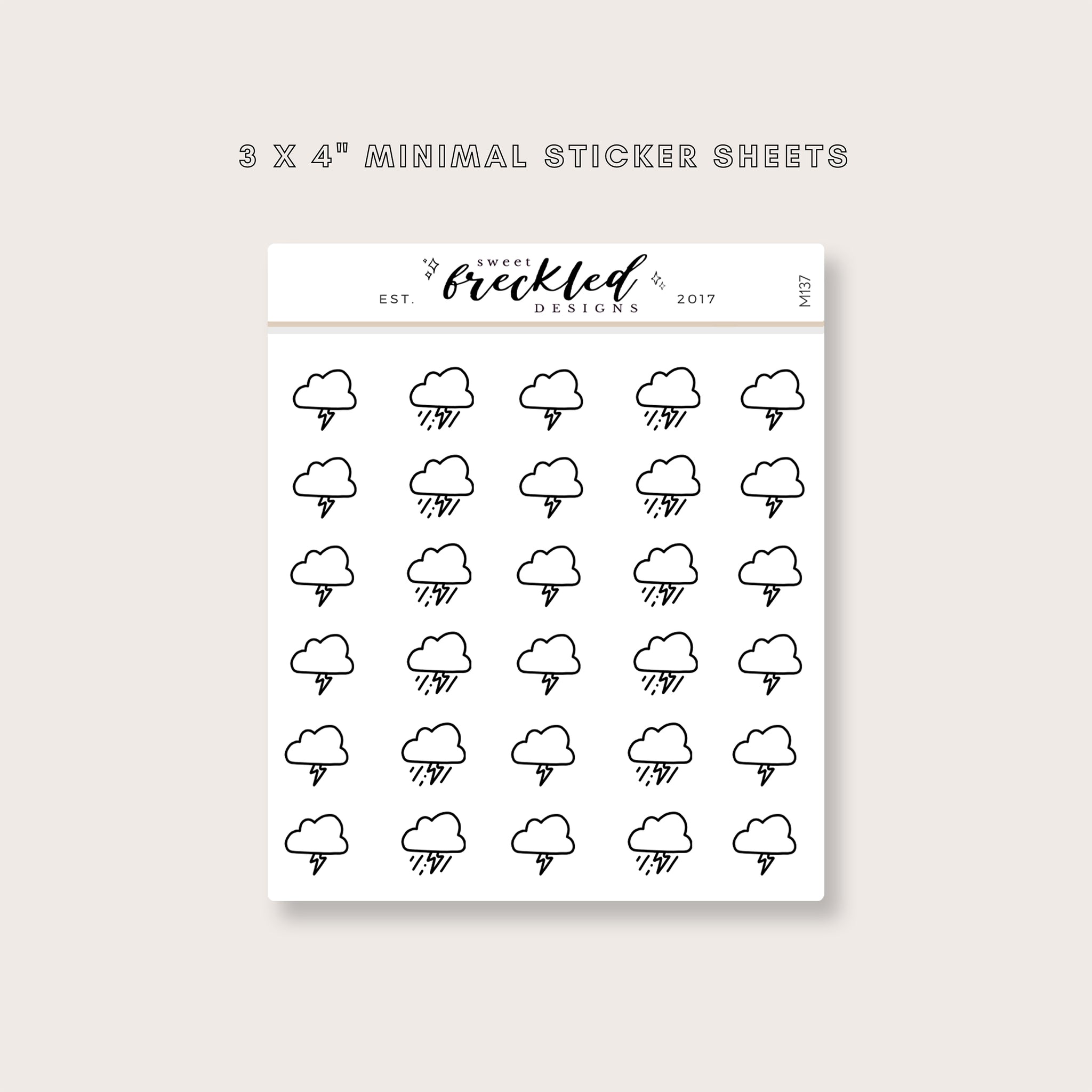 Minimalistic Mini Weather Icon Stickers (6 Variations Available)