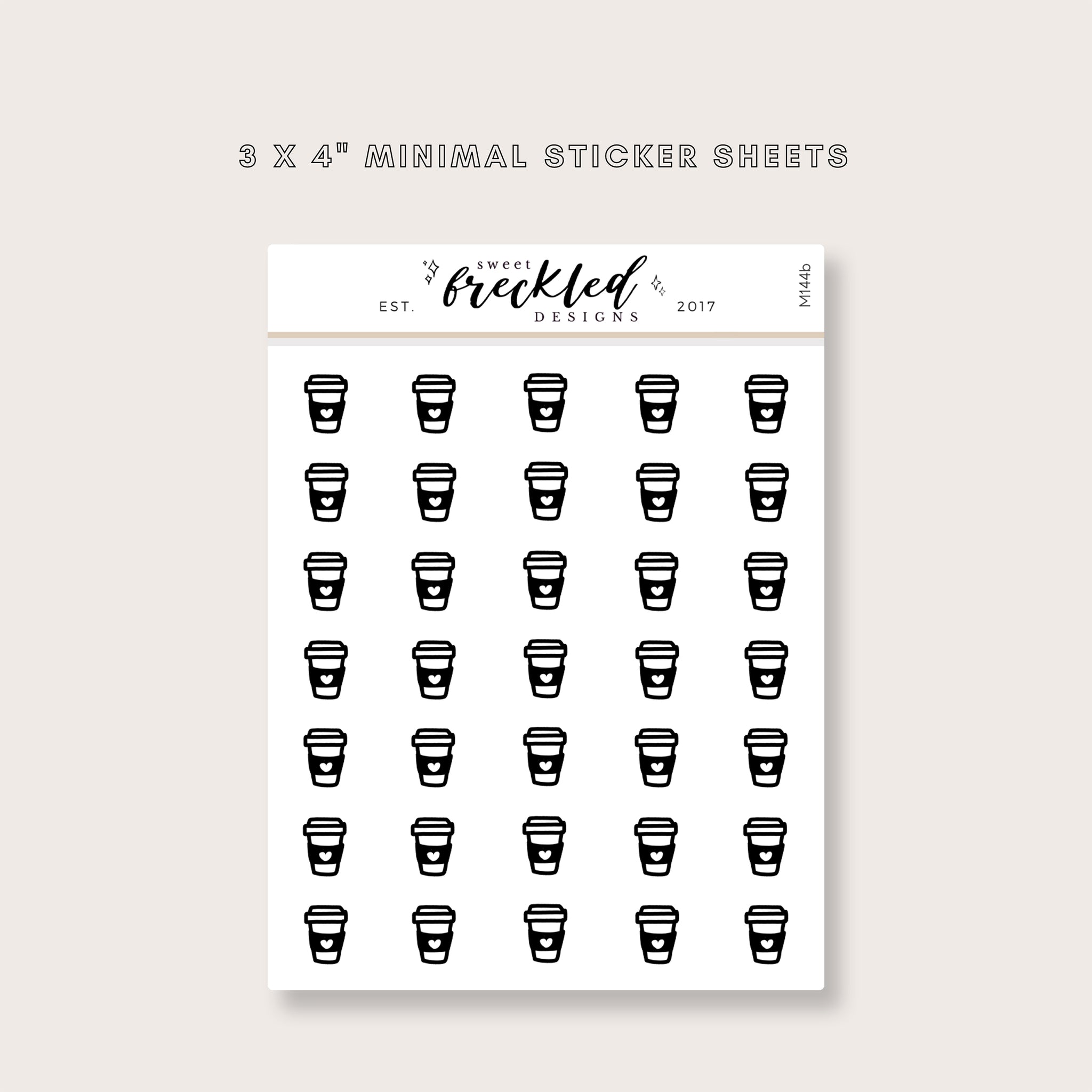 Minimalistic Mini Hot Coffee Stickers (2 Colors Available)