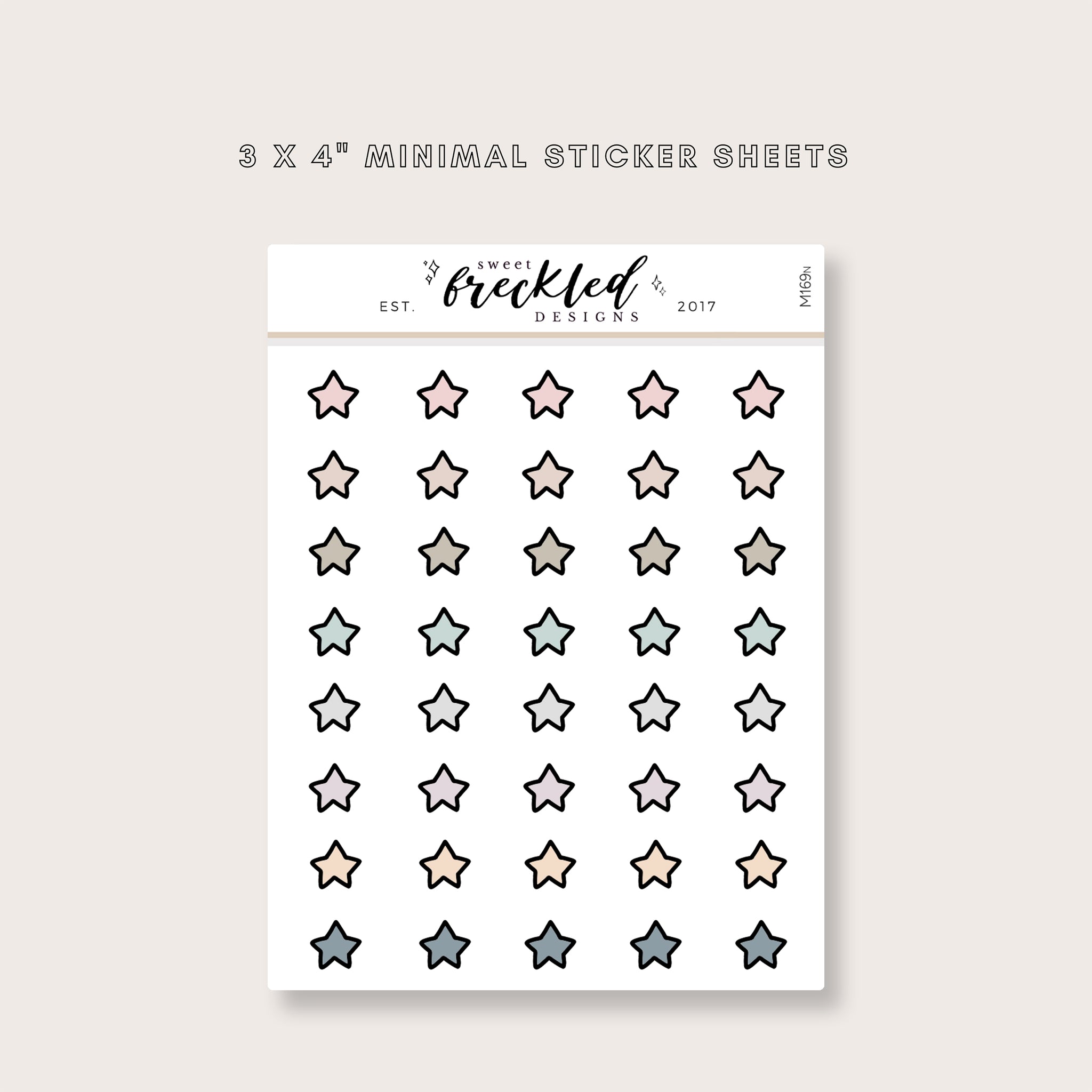 Minimalistic Mini Star Stickers (3 Colors Available)