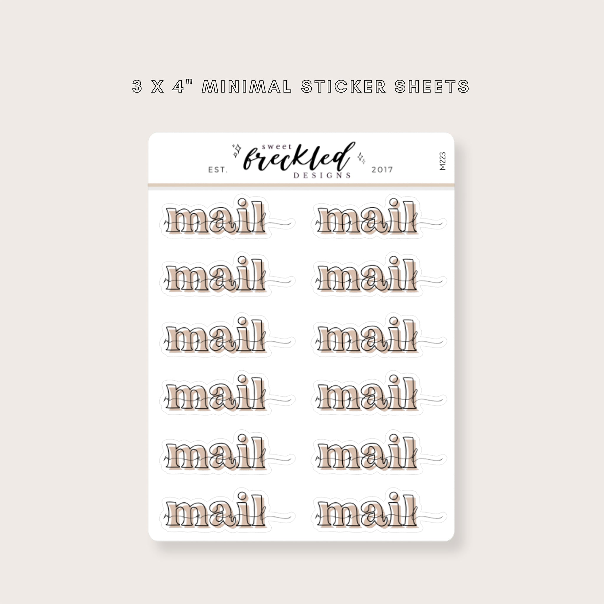 Minimal Bold "Mail" Text Stickers