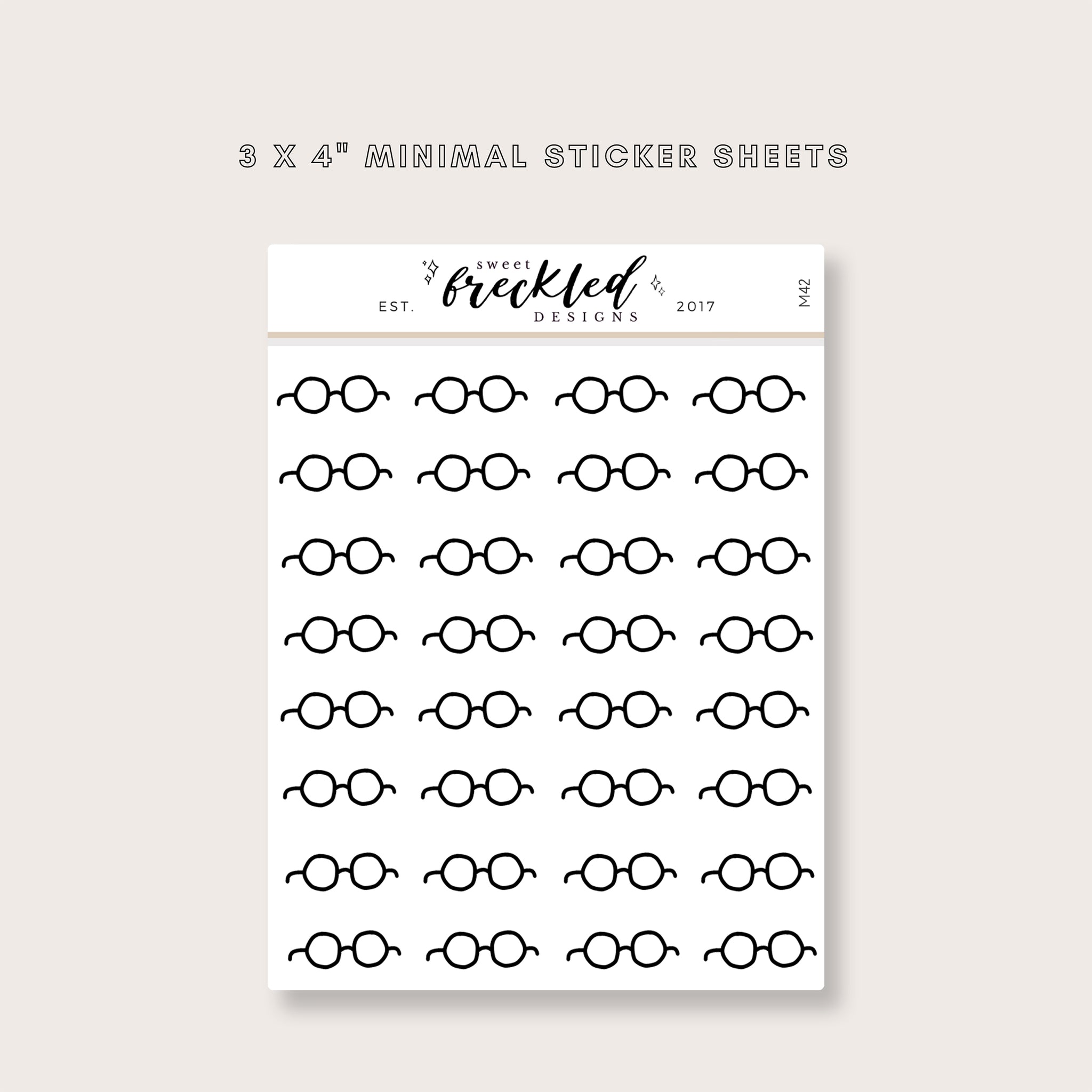 Minimalistic Mini Glasses Stickers