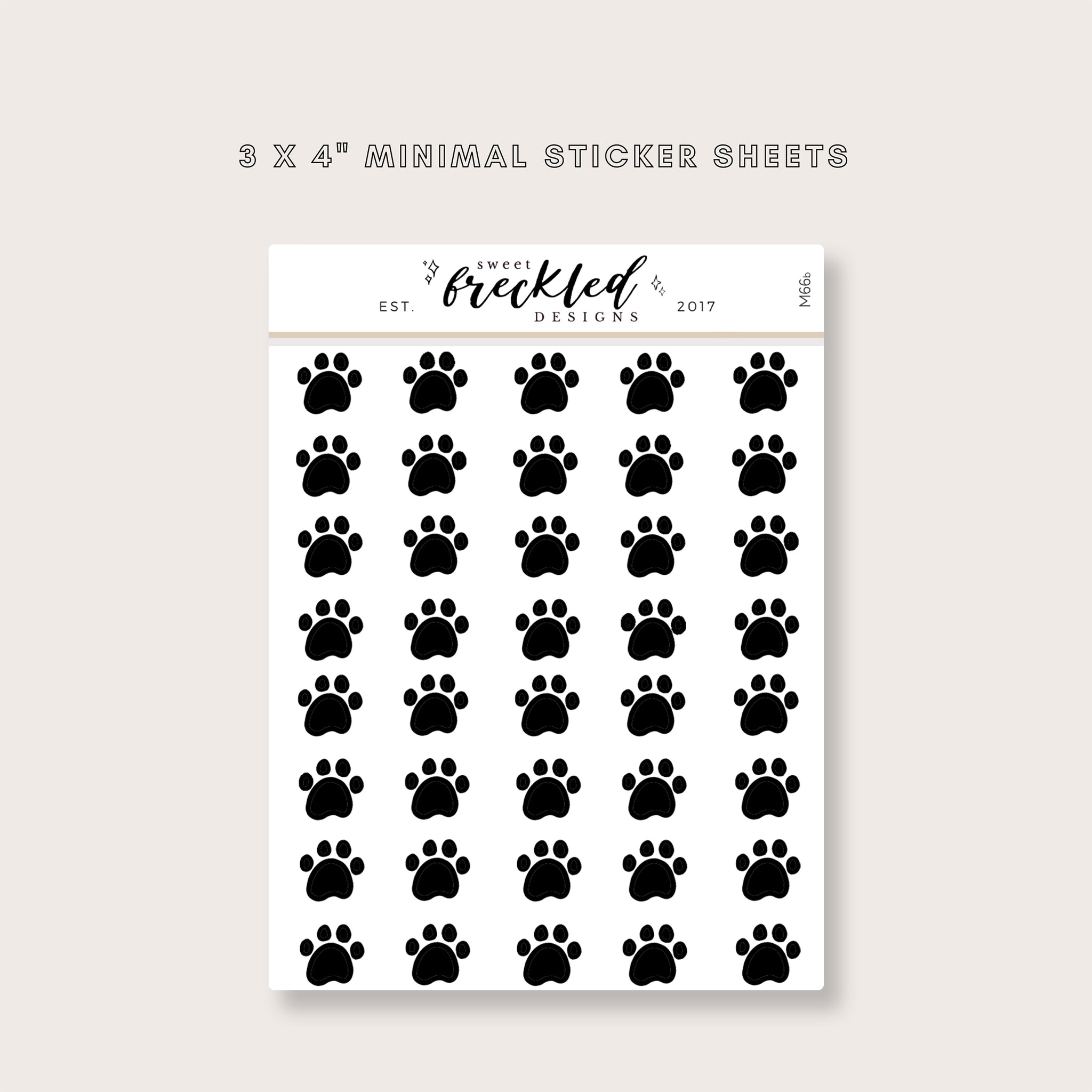 Minimalistic Mini Paw Print Stickers (2 Colors Available)