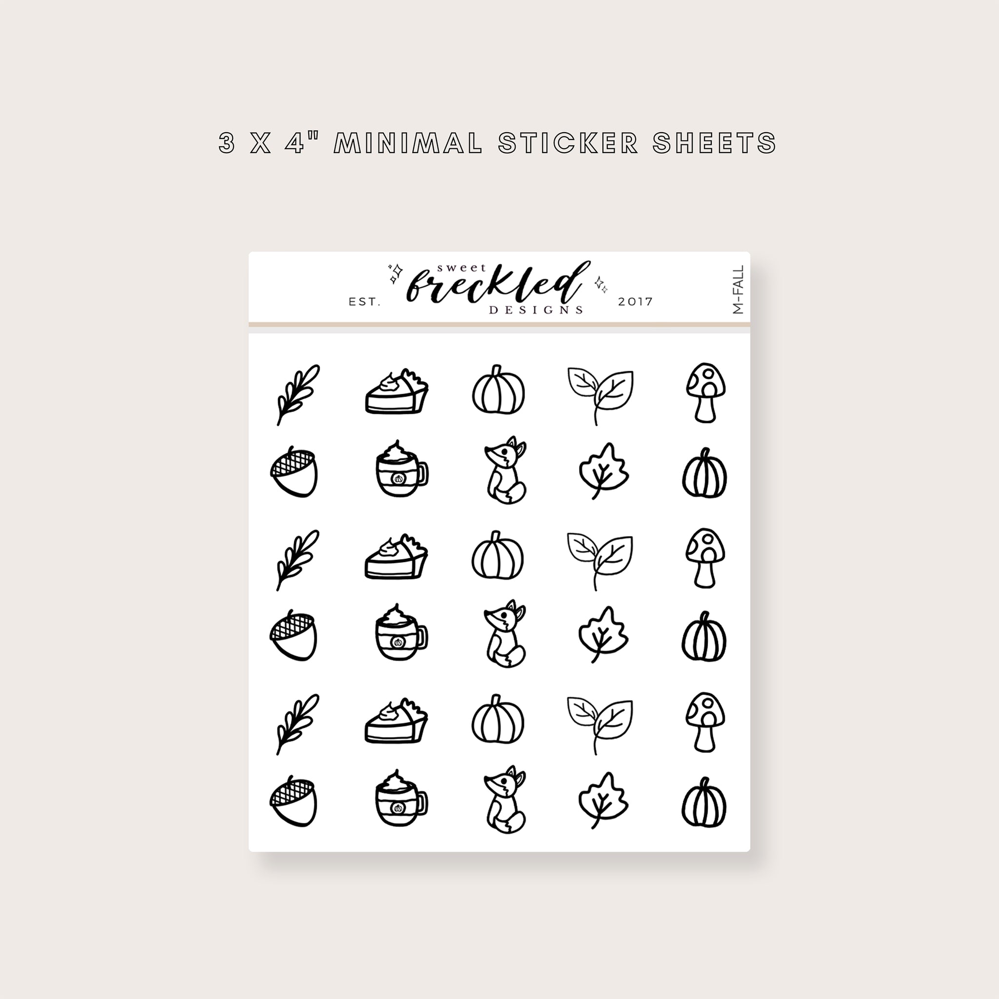 Minimalistic Mini Fall Seasonal Stickers