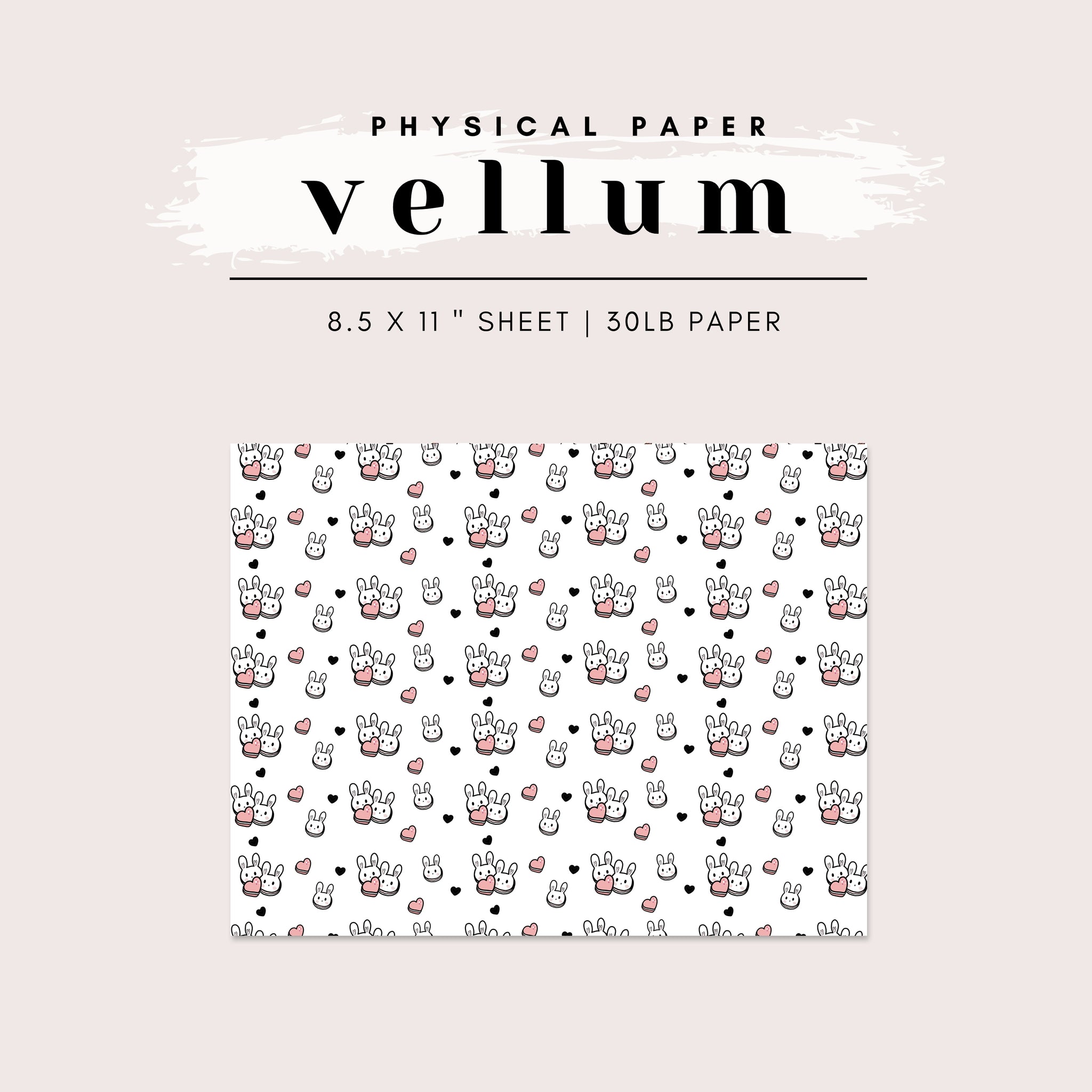 Vellum - Latte the Bunny Macaron Hearts